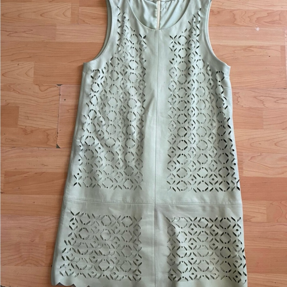 NWT Rebecca Minkoff Leather Laser-Cut Sleeveless Dress